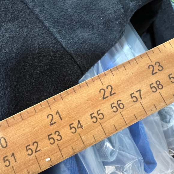 Vintage Women's Suede Leather Jacket Black Large Lined Cropped Western SMOKE 80s - Picture 10 of 11